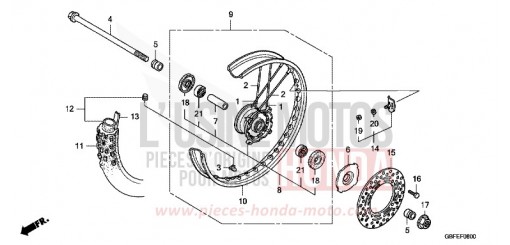 FRONT WHEEL CR85R7 de 2007